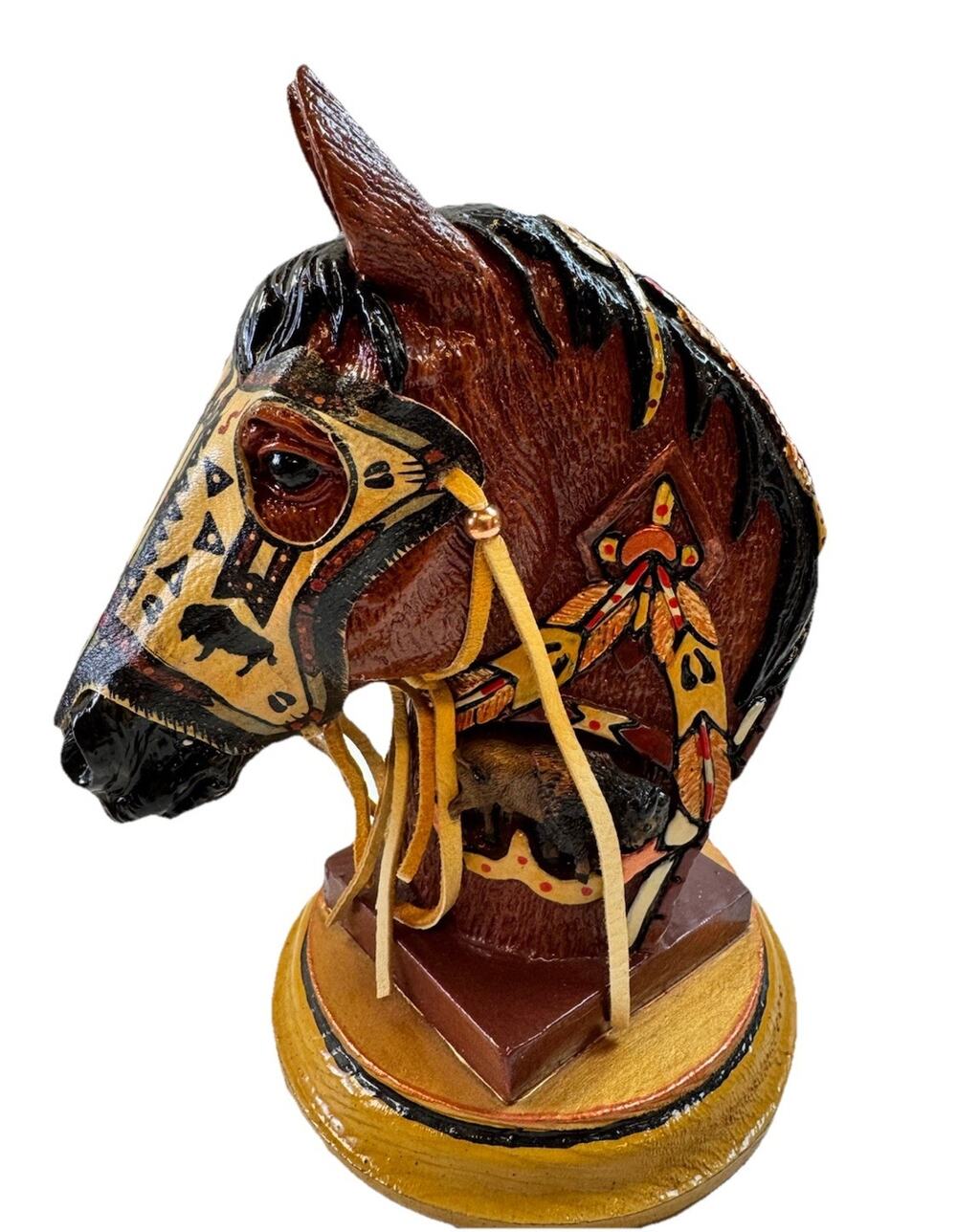 Norton Montana Spirit Horse Buffalo Sculpture Western Native Art 7”